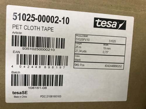 tesa® 51025 (19мм x 25м) Тканевая лента для салона автомобиля