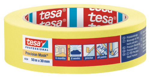 tesa® 4334 (30 мм Х 50м) Professional Малярная лента для четких границ окрашивания